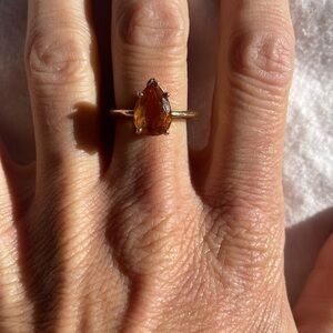 14k Yellow Gold Citrine Gemstone Ring